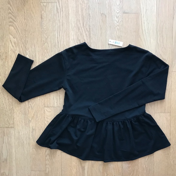 Max Studio BLACK Peplum Long sleeve shirt - Picture 6 of 7